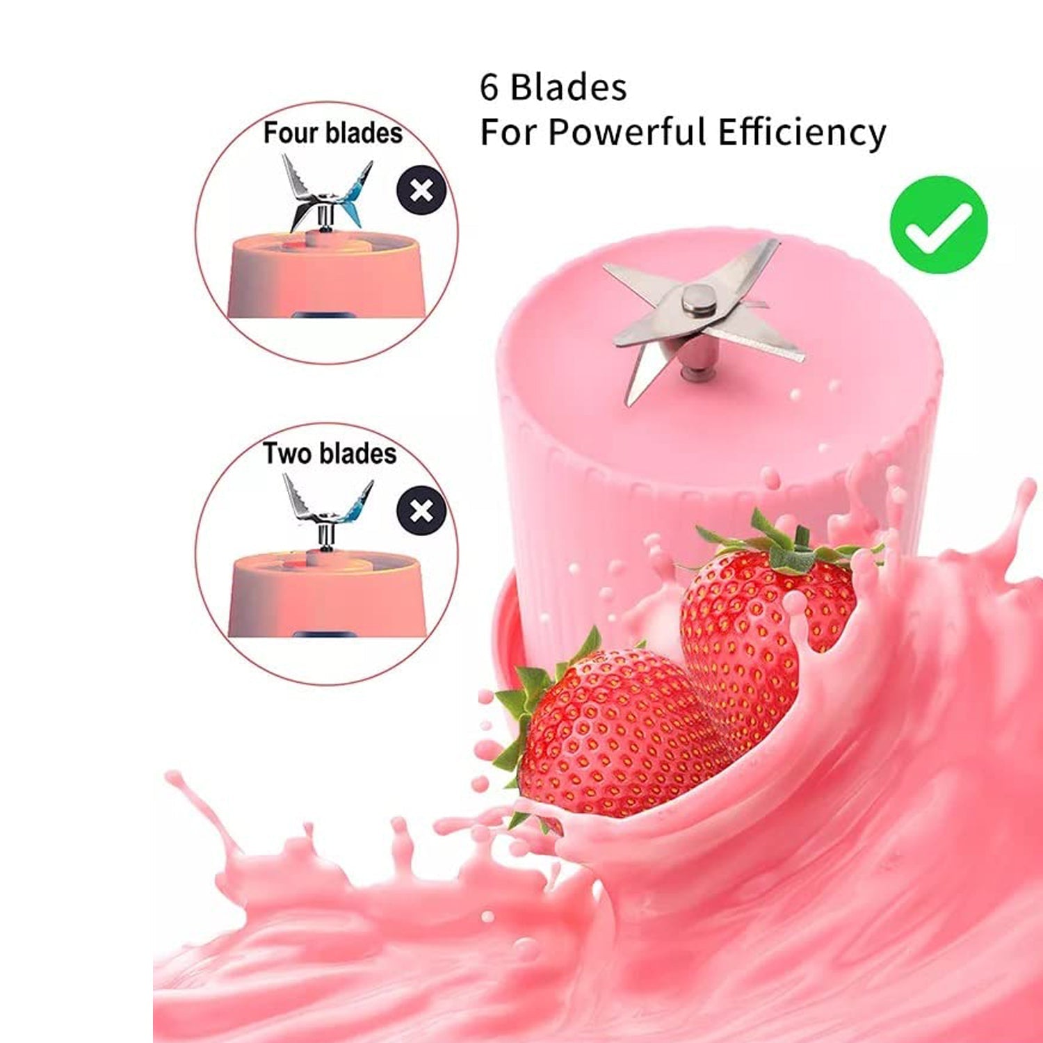 5334A BLENDER PORTABLE JUICER FOR SMOOTHIE , JUICE , VEGETABLE SHAKES WITH 6 BLADES WIRELESS CHARGING MINI PERSONAL SIZE MIXER BOTTLE GRINDER, 380 ML MULTICOLOR DeoDap 5334A BLENDER PORTABLE JUICER FOR SMOOTHIE , JUICE , VEGETABLE SHAKES WITH 6 BLADES WIRELESS CHARGING MINI PERSONAL SIZE MIXER BOTTLE GRINDER, 380 ML MULTICOLOR DeoDap